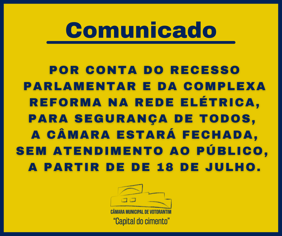 Atendimento ao público na Câmara Municipal é paralisado para reforma elétrica