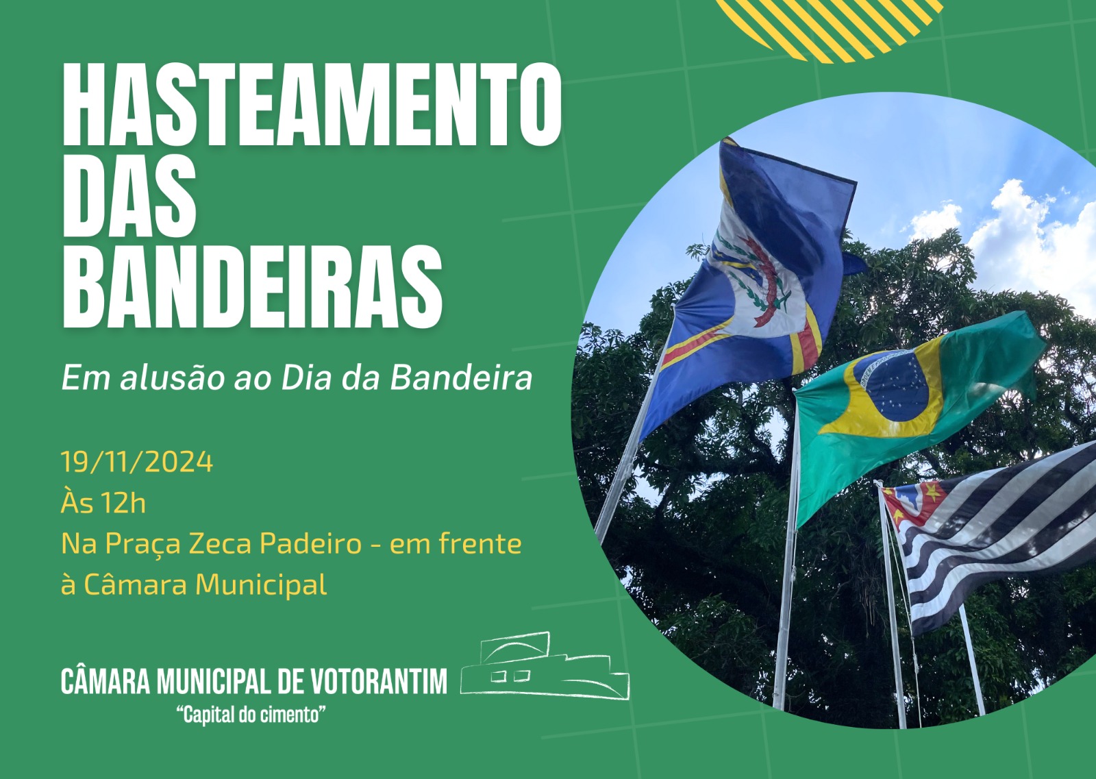 Câmara de Votorantim realiza Ato Cívico em alusão ao Dia da Bandeira